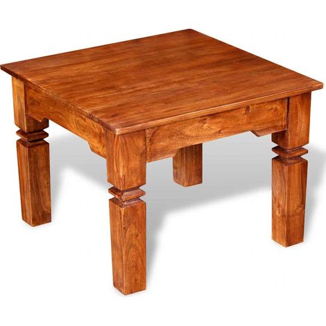Table Basse-Table Salon Bois massif 60x60x45 cm 802452 (1/5)