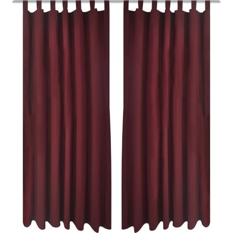 Tende Micro-Raso Bordò 2 pezzi con Occhielli 140 x 225 cm vidaXL