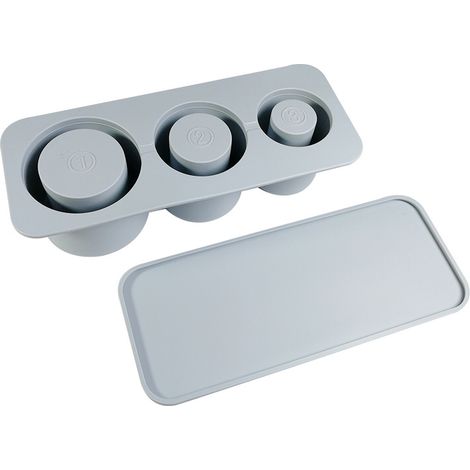 Bac à glaçons en silicone alimentaire de grande capacité, facile à démouler - Gris (1/5)