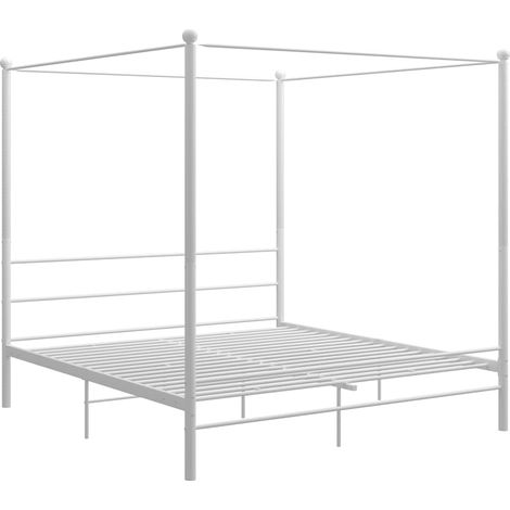 Maison Exclusive - Letto a Baldacchino Bianco in Metallo 200x200 cm (1/5)