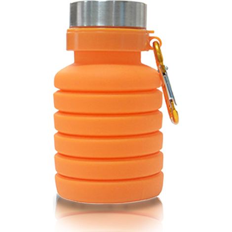 (D) Zusammenfaltbare Silikon-Wasserflasche mit 500 ml Fassungsvermögen, ideal für Reisen, Camping, Picknicks und das Fitnessstudio. (1/5)