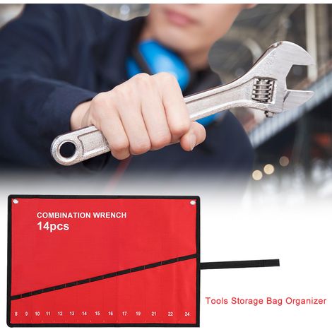 Werkzeugkoffer mit mehreren Fächern, Aufbewahrungsmöglichkeiten für Schlüssel, Zangen, Schraubendreher, robustes Canvas, Wandorganizer mit 14 Fächern, Werkstatttasche (1/5)