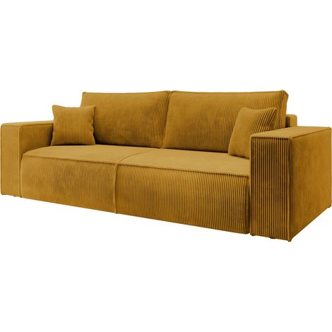 Selsey Farese 3-Sitzer Schlafsofa mit Bettzeugbehälter senffarbig (1/5)