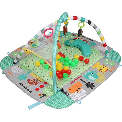 3-in-1 Spieldecke für Babys,,Erlebnisdecke,Haloyo®,Spielmatte mit Spielbogen abnehmbarem Babyspielzeug, ab der Geburt,Grün (1/5)