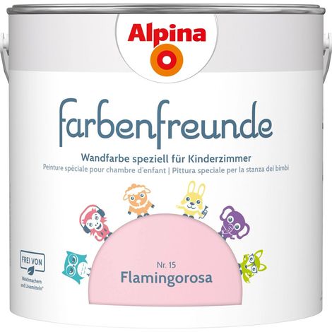 [NEUWERTIG] B-Ware Alpina Farbenfreunde Wandfarbe Dispersionsfarbe Flamingorosa seidenmatt 2,5 L (1/2)