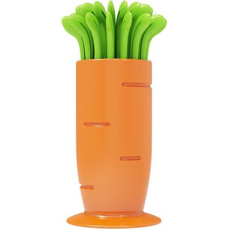 Lntyq 30 PCS Ensemble de fourchettes à fruits carottes, Fourchettes à fruits et à salade, Fourchettes à Dessert, Fourchettes à Cocktail, Mini fourchettes fourchettes à fruits, pic apéritif plastique (1/5)