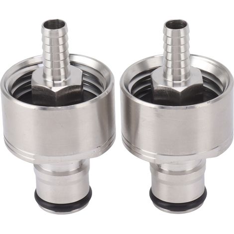 Lot de 2 bouchons de carbonatation en acier inoxydable pour bouteilles PET à carbonatation forcée, avec raccord CO2 pour sodas et bières. (1/5)