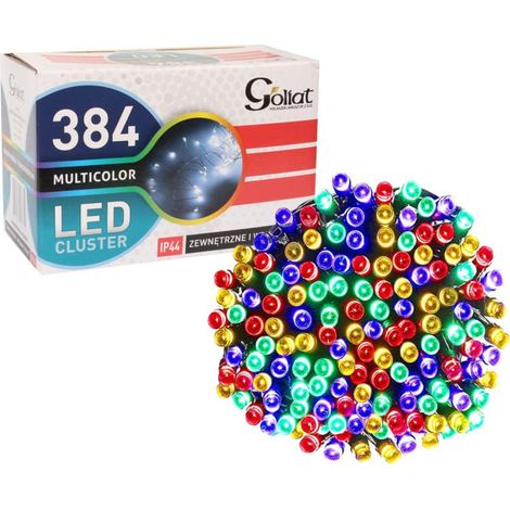 Mehrfarbige Raupen-Weihnachtsbeleuchtung - 384 LEDs, für den Außenbereich geeignet, Schutzart IP44, Länge 3 m + 2 m Stromkabel. (1/5)
