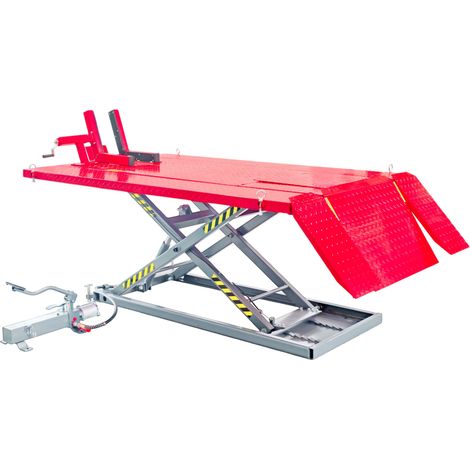 Mw Tools – Pont élévateur moto/quad pneumatique 700kg – Hauteur de levage max 825mm – Longueur de table 1995mm – Largeur de table 710/1218mm – TPSL700