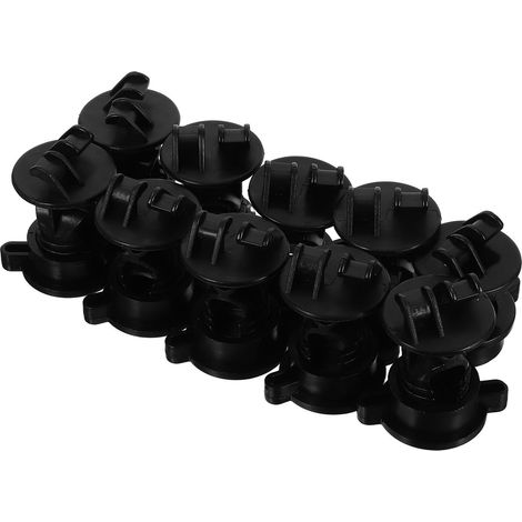 10 Pièces Isolateurs à Ronds pour Clôture Électrique 9,5mm en Abs Noir Fonction D'isolation et Support, Accessoires Universels pour Poteaux de Clôture (1/5)