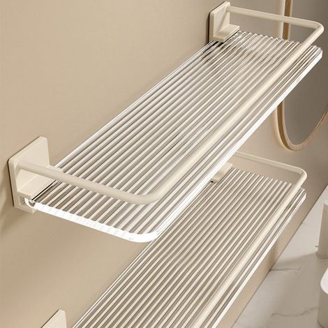 Badezimmerregal – Wandregal – Cremeweiß – Geeignet für Badezimmer, Küchen, Waschküchen, Bauernhäuser – Geeignet zur Aufbewahrung von Gegenständen