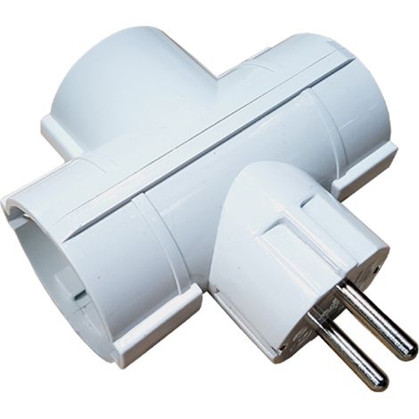 Adaptador 3 Tomas 16A frontal blanca