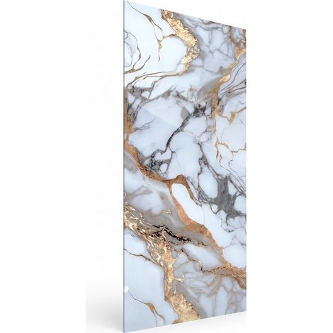 Panneau mural de douche effet marbre doré 250 x 120 cm – 100% imperméable – PVC rigide pour salle de bain et cuisine – MPD