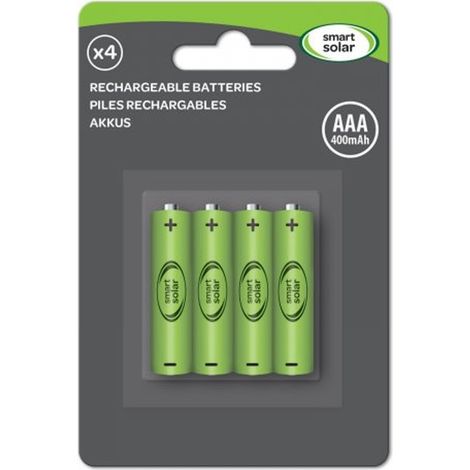 Smart Garden Replacement Rechargeable Solar Light Batteries AAA 600mAh 4 Pack