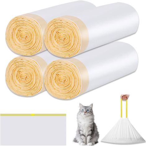 40 Pièces Sacs à Litière, 94×45cm, Sac Poubelle Litiere Chats Avec Cordons, Sacs à Litière Pour Chat, Serrage Compatible Toutes Litières Grande Durable Résistant Aux Griffes Et Odeurs (1/5)
