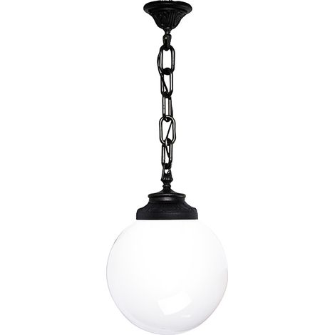Pendente a globo 1xe27 ip55 h.70xd.25cm resina nera