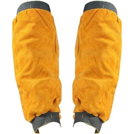 Welding sleeves for men and women, 2 pieces, 572°F, gardening, welding, spatter-resistant, thorn-proof, leather long cuffs, sleeves, anti-scald sleeve, heat protection