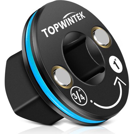 Adaptateur de douille à impact bas profil 3/4" vers 1" avec aimant et code couleur bleu en acier Cr-Mo pour les espaces étroits dans la voiture et l'atelier (1/5)