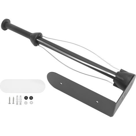 Amortisseur en acier inoxydable, porte-papier de cuisine, sans poinçon, film de conservation, cintre en rouleau, antidérapant, antirouille, porte-papier hygiénique, noir (1/5)