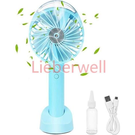 Ventilateur de Poche brumisateur,Ventilateur Mini USB Personnel Portatif Rechargeable à Piles Ventilateur à Main Mini Humidificateur (1/4)