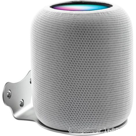 HP-2-WM Wandhalterung mit integriertem Kabelmanagement und Lautsprecherhalterung für Apple HomePod 2 (Apple HomePod 2, Silber), 1 Stück