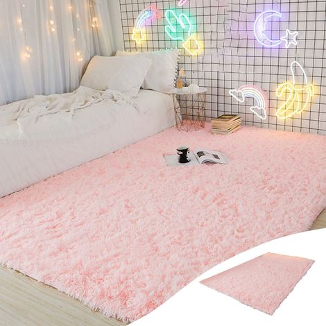 Tapis Plush - 160 x 80 cm - Fibres Longues 4,3 cm - Dos Anti-dérapant - Pour Chambre À Coucher Salon Chambre D'enfant - 1 Pièce (1/5)