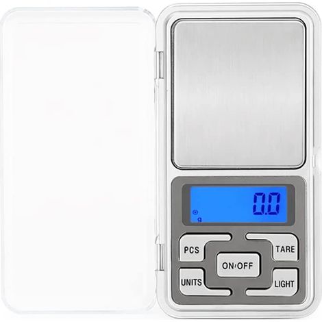 Balance électronique portable de haute précision (pile incluse) — Mini balance de poche 500 g / 0,01 g idéale pour peser bijoux, articles de cuisine et bien plus encore dotée d'un écran LCD rétroécl (1/4)