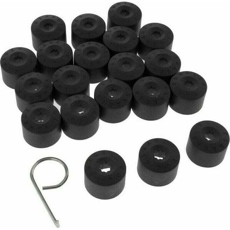 20pcs pour VW Golf Cache Boulon Jantes Voiture Ecrou de Roue Bouchon Noir (1/3)