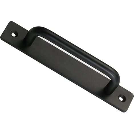 Manilla de puerta corredera de granero de aleación de aluminio de alta resistencia, manillas de seguridad para uso interior y exterior, manilla de puerta corredera sencilla y moderna (negra, tamaño: 1 (1/5)