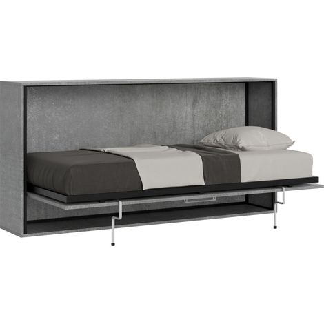Letto Singolo a Scomparsa Salvaspazio Orizzontale Kando H97 cm Grigio (1/5)