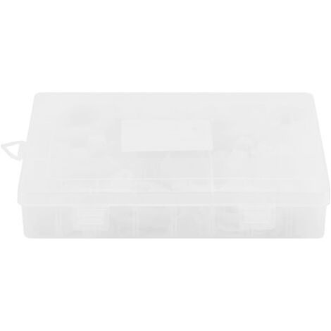 Boîte de 200 attaches en nylon et plastique en forme de P, assorties, pour kit de conduit de câbles (blanc)