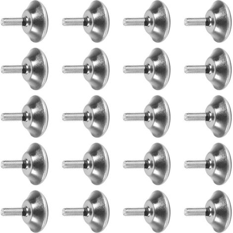 Niveleurs de Réglage de Meubles M8 20mm X 40mm, Lot de 20 Acier et Plastique Argentés, pour Pieds de Table à Maison, Anti-glissement et Rangement Facile (1/5)