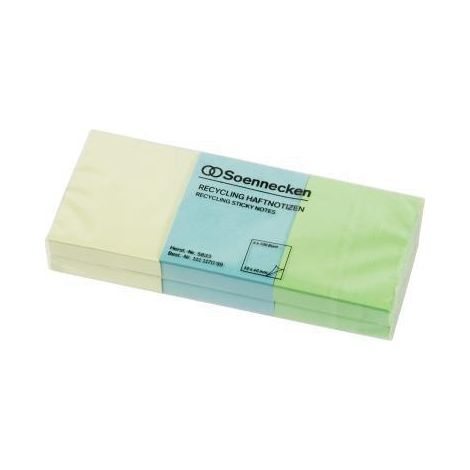 Haftnotiz oeco Recycling 40 x 50 mm (B x H) farbig sortiert 100 Bl./Block 6 Block/Pack. (1/4)