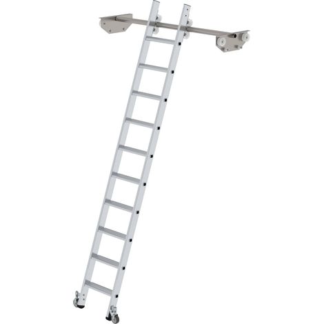 MUNK Aluminium-Regalleiter für Doppelregal 10 Stufen (1/3)