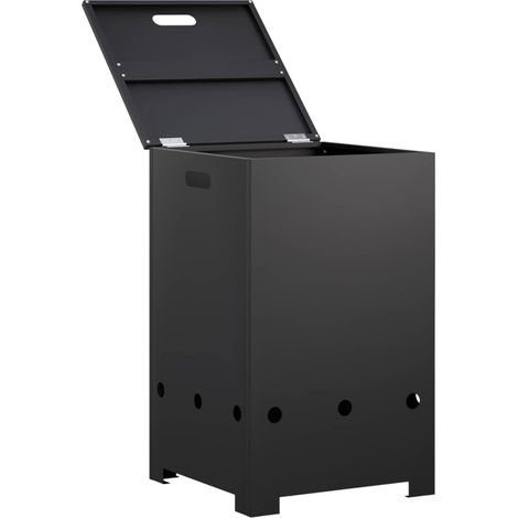 Propane Tank Cover 40 x 40 x 66 cm Steel Black vidaXL (1/5)