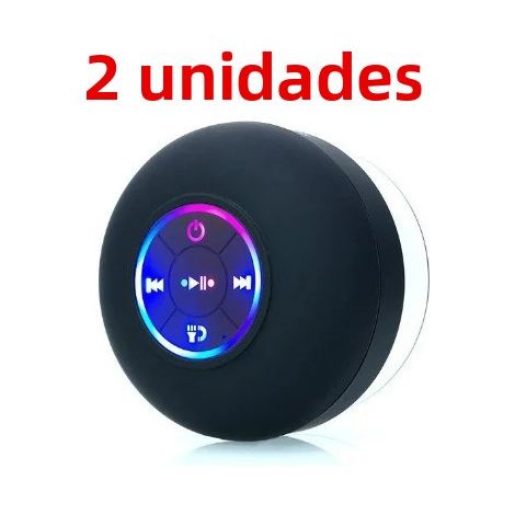 (2 Noirs) Nouvelle enceinte Bluetooth LED sans fil étanche pour salle de bain (1/5)