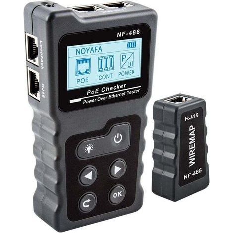 Testeur PoE, testeur d'alimentation par Ethernet en ligne, testeur de courant, testeur de tension, testeur PoE et testeur de continuité de câble réseau (1/5)