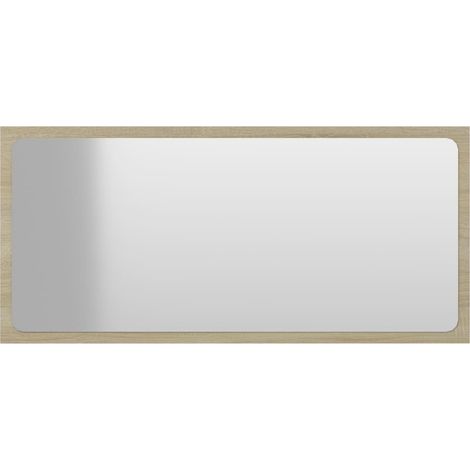 vidaXL Miroir de salle de bain Chêne sonoma 80x1,5x37 cm Aggloméré (1/5)