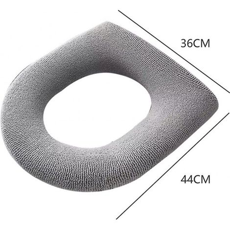2 pièces Housse de siège de toilette pour la maison, coussin en polaire épais, universel, extensible et lavable (1/3)