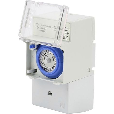 DIN-Schienen-Zeitschaltuhr AC110-230V, mechanisch, 24 Stunden programmierbar, für energiesparende Haushaltsgeräte