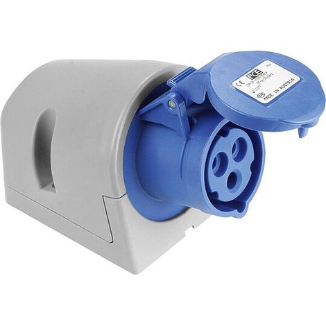 CEE-Wandsteckdose Turbo IP44 230V, 16A blau/grau, schraublos