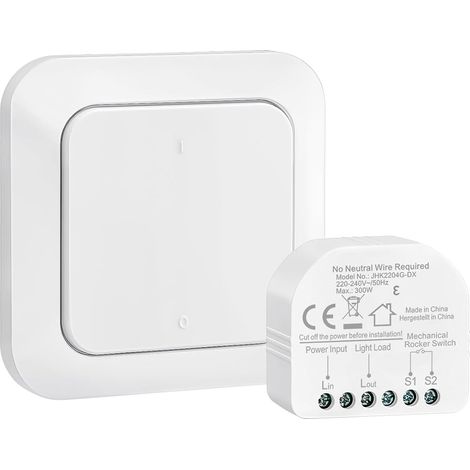 SURAIELEC Lot d'interrupteurs sans fil GRKW01B01 - Pas de conducteur neutre nécessaire (1/5)