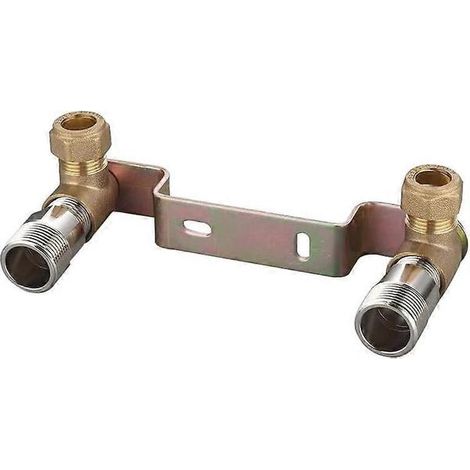 Support mural encastré pour mitigeur de douche, raccord de positionnement 15 mm x 1/2" pour mitigeur thermostatique de baignoire à montage apparent, plaque de fixation murale (1/5)