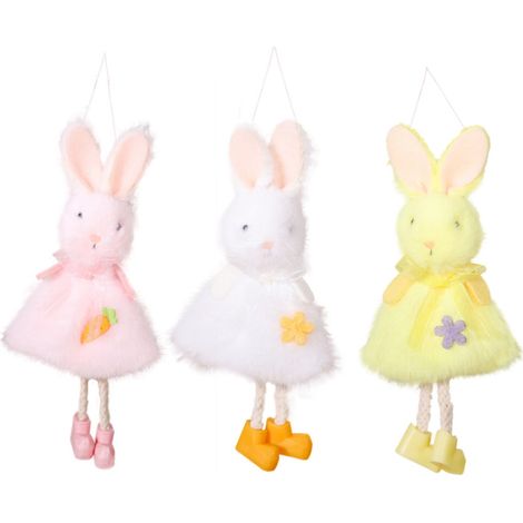 Lot De 3 Pendentifs Lapins Couleurs Pastel, Décoration De Pâques Pour Fenêtre Et Intérieur (1/2)