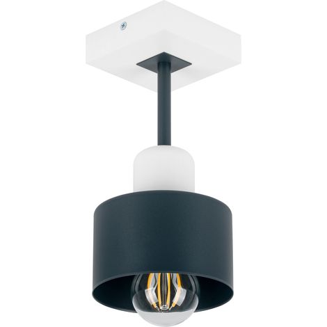 Lámpara de techo blanca de madera y metal de estilo escandinavo, 1xE27, iluminación LED moderna para salón, cocina, dormitorio, habitación infantil, loft. (1/5)