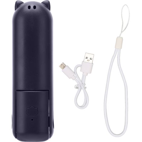 Ventilateur de Poche Rechargeable USB, Autonomie 4-5 Heures, Portable pour Voyage et Extérieur - Bleu Foncé (1/5)