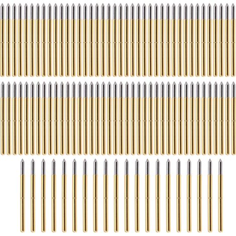 Lot de 100 pointes de test P125-B, broches à ressort de détection 2.0mm en laiton, connecteurs pogo. (1/5)