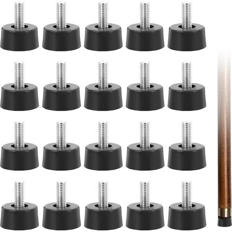 20 patas ajustables para muebles, rosca M5 x 20 mm, niveladoras Protección para suelos y antideslizantes, diámetro de la base 18 mm, para mesas, sillas, taburetes, patas de muebles y armarios (1/5)