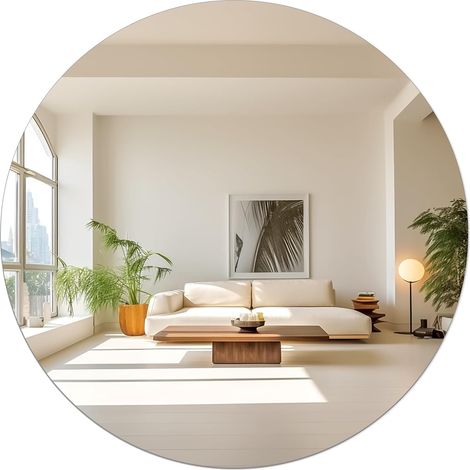 Miroir Mural Rond en Acrylique Autocollant de 30 cm, Miroir Mural Décoratif HD sans Cadre, idéal pour Les Toilettes d'invités, la Salle de Bain, Le Dressing, Le Salon, etc.