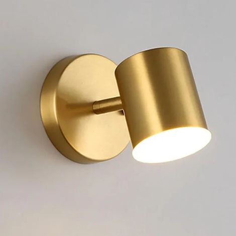 Lampe de chevet : Lumière dorée rotative au style post-moderne épuré - Applique murale réglable pour chambre, couloir, allée (1/5)
